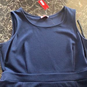 Plus Size- Dia & Co. Navy dress w/pocket